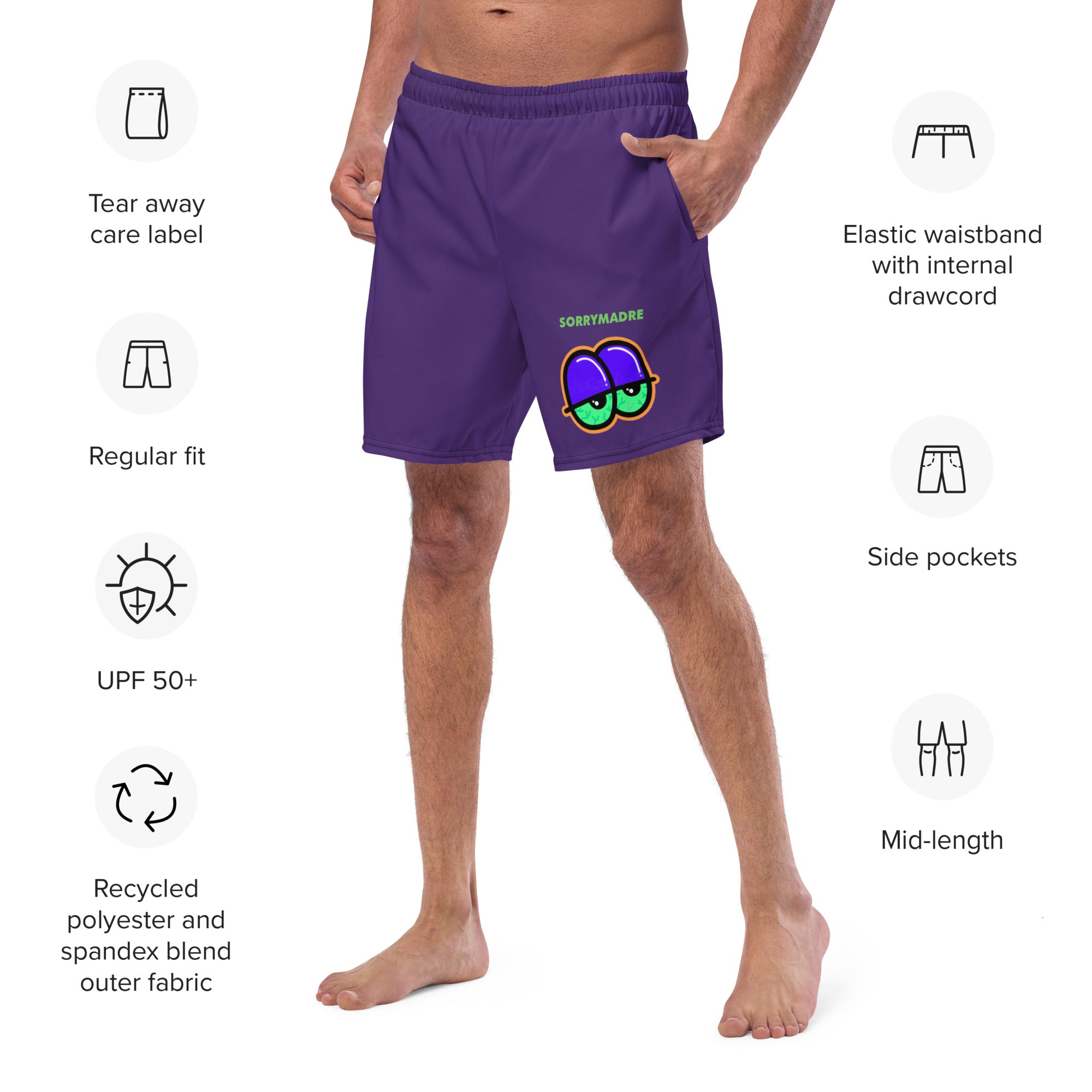 SorryMadre | THE EYES | Swim trunks
