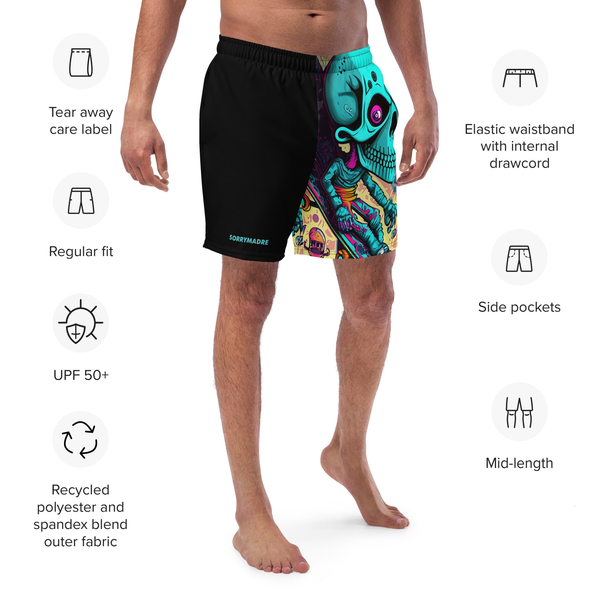 SorryMadre | SKULL | Swim trunks