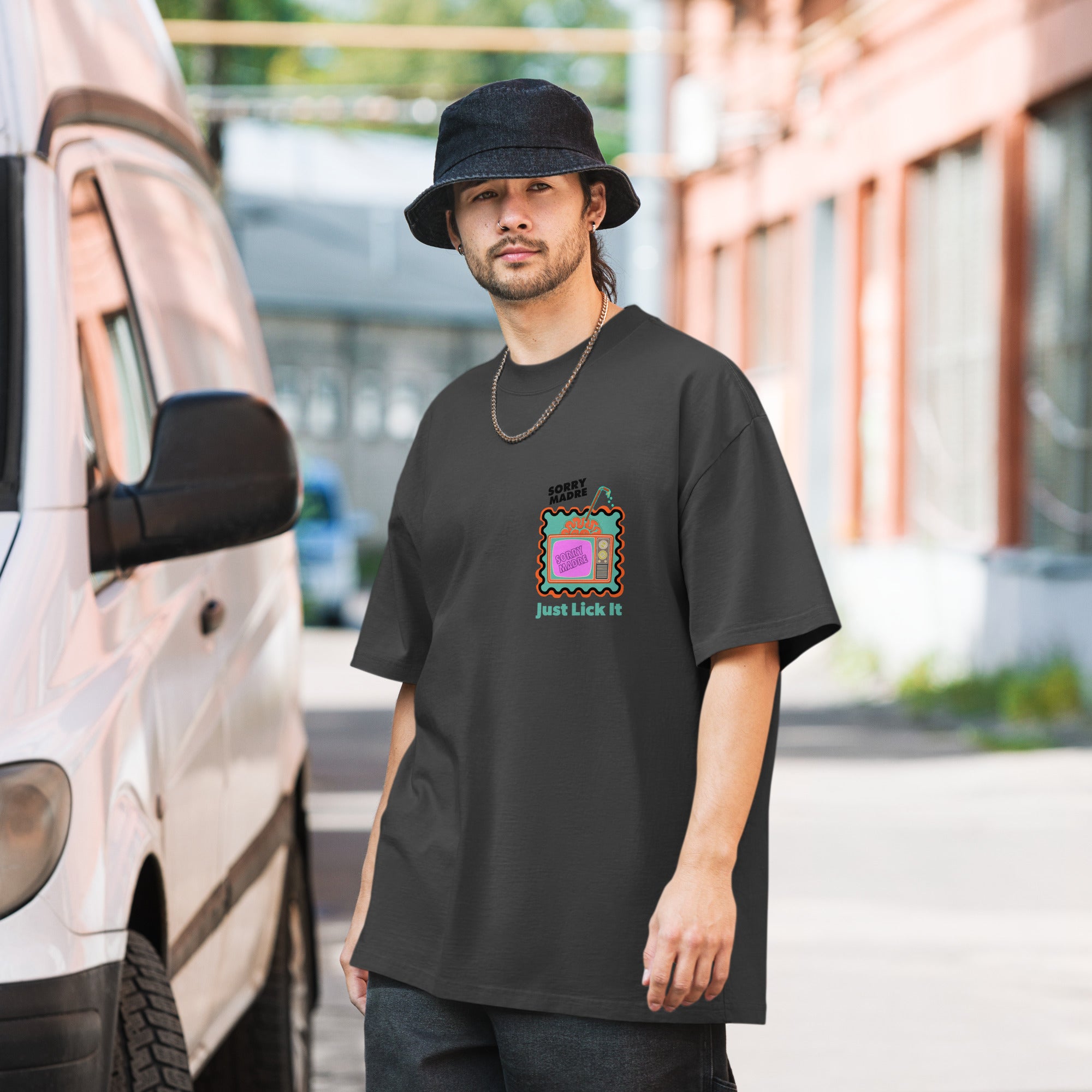 SorryMadre | Lick It | Oversized faded t-shirt