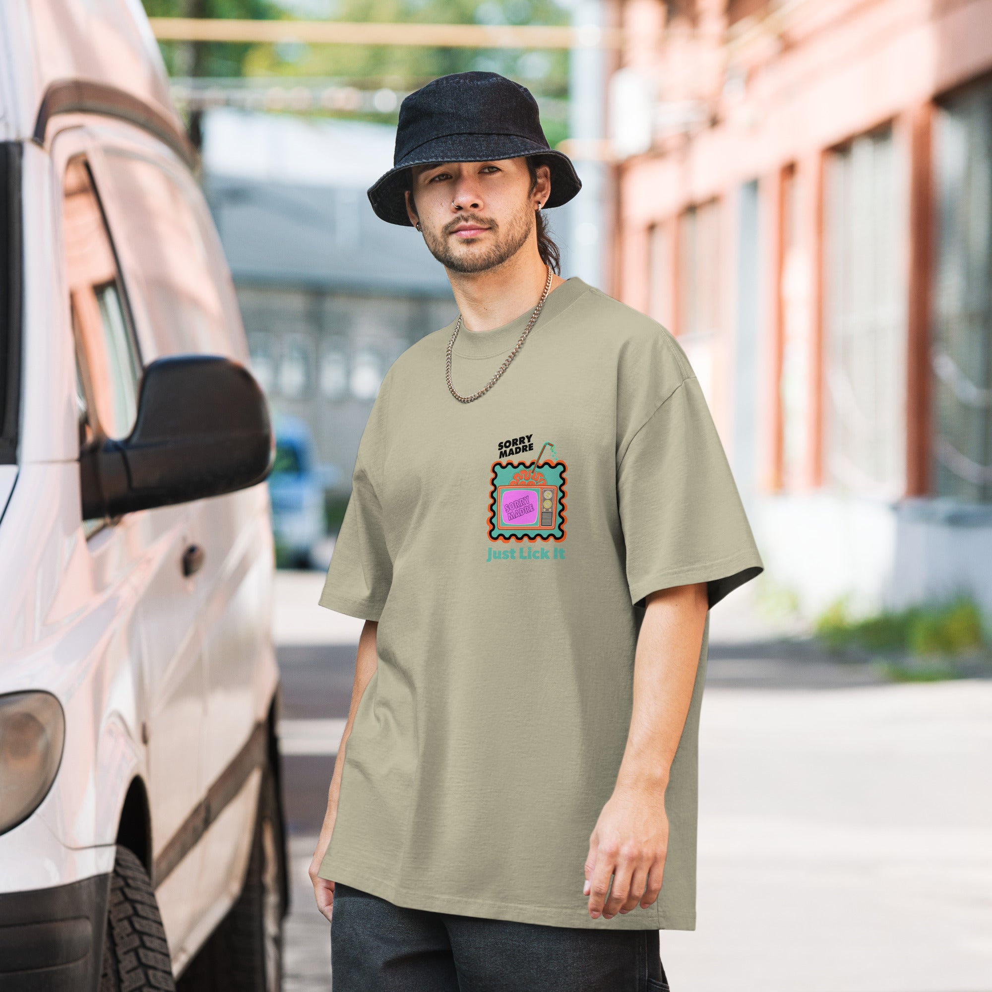 SorryMadre | Lick It | Oversized faded t-shirt