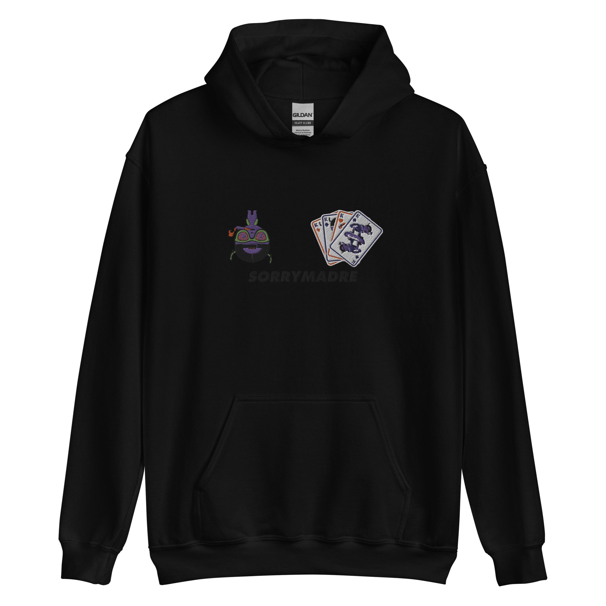 SorryMadre | Cards on board | Premium Embroidered Hoodie