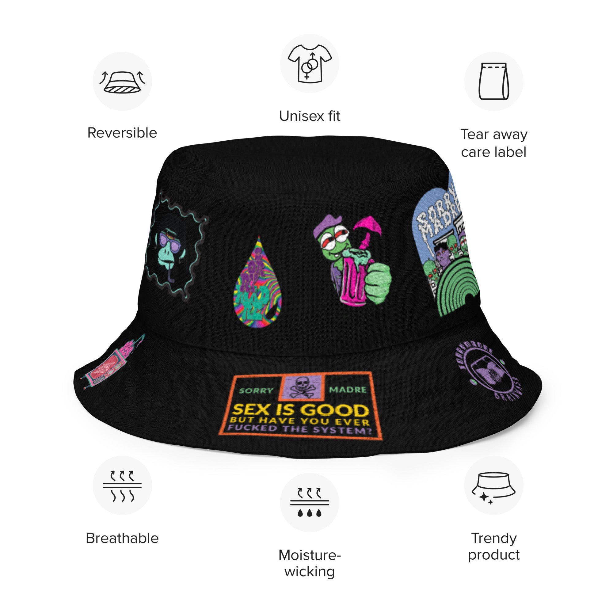 SorryMadre | Reversible bucket hat